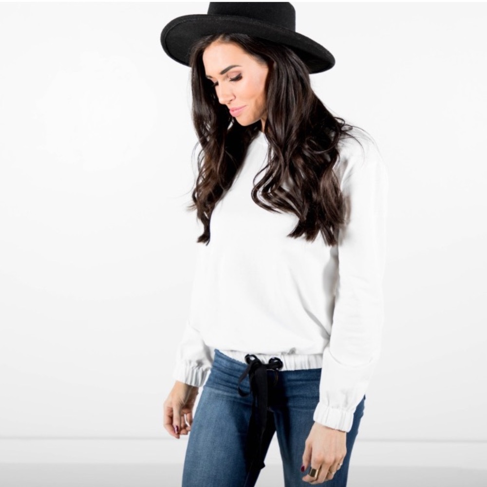 Shop Stevie tie sweater